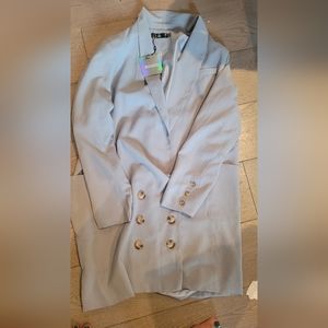 Misguided baby blue blazer dress